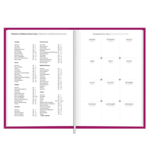Agenda Anual Napoli Pink 176 Folhas - Tilibra