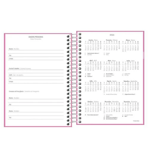 Agenda Espiral Anual Mais Fem D+ 176 folhas - Tilibra