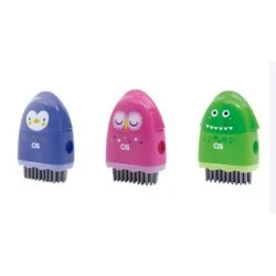 Apontador com Depósito, Borracha e Escova Criatic Sortido - Cis