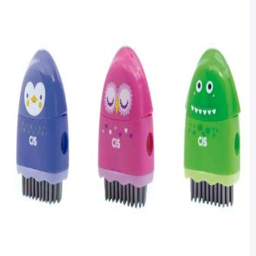 Apontador com Depósito, Borracha e Escova Criatic Sortido - Cis