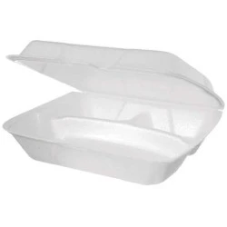 Bandeja Quadrada de Isopor Com 3 Divisórias S132 Copobras - 100 Unidades