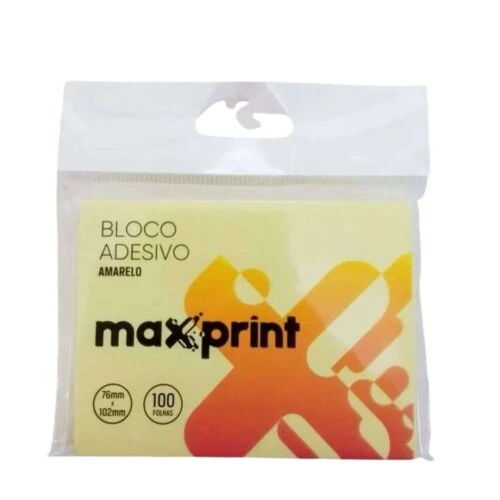 Bloco Post Amarelo c/100 folhas - Maxprint