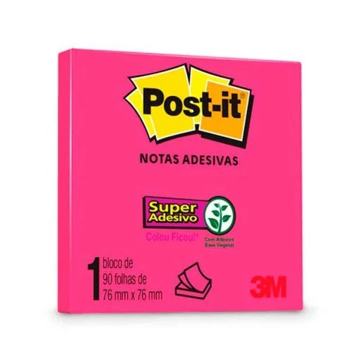 Bloco Post It 1X90 Pink 3M