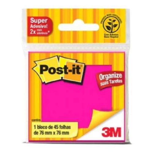 Bloco Post It 654 Neon 3M 1X45 FLS Rosa Bloco Post It 654 Neon 3M 1X45 FLS Rosa