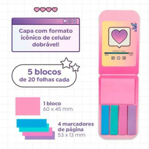 Bloco Post It Holic Flip 5x20 Fls - Tris
