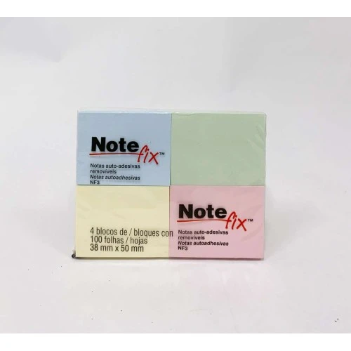 Bloco Post-It Nf3 Cores Note Fix 3m 4X100 Fls Bloco Post-It Nf3 Cores Note Fix 3m 4X100 Fls