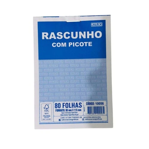 Bloco de Rascunho c/ Picote Médio São Domingos