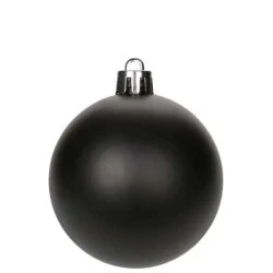 Bola Decorativa de Natal Cromus  Kit com 4 Unidades  10cm  Preta
