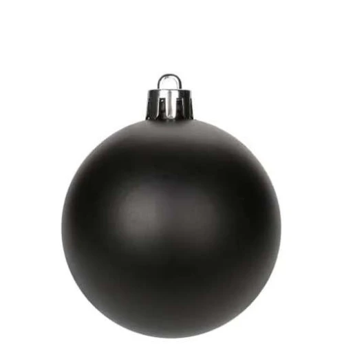 Bola Decorativa de Natal Cromus Kit com 4 Unidades 10cm Preta Bola Decorativa de Natal Cromus Kit com 4 Unidades 10cm Preta