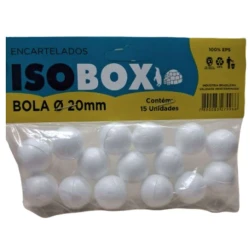 Bola de Isopor 20mm Maçica com 15 unidades -Isobox