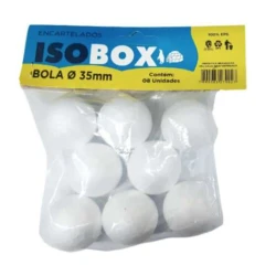 Bola de Isopor 35mm Maçica com 8 unidades -Isobox