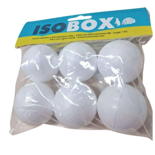 Bola de Isopor 40mm Maçica com 6 unidades -Isobox Bola de Isopor 40mm Maçica com 6 unidades -Isobox