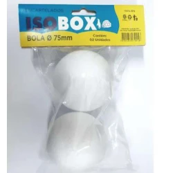 Bola de Isopor 75mm Maçica com 2 unidades -Isobox