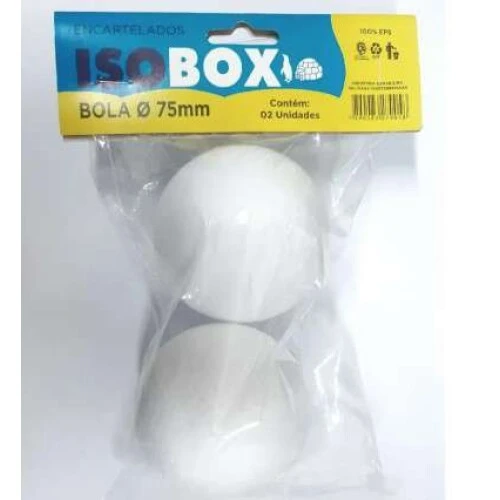 Bola de Isopor 75mm Maçica com 2 unidades -Isobox