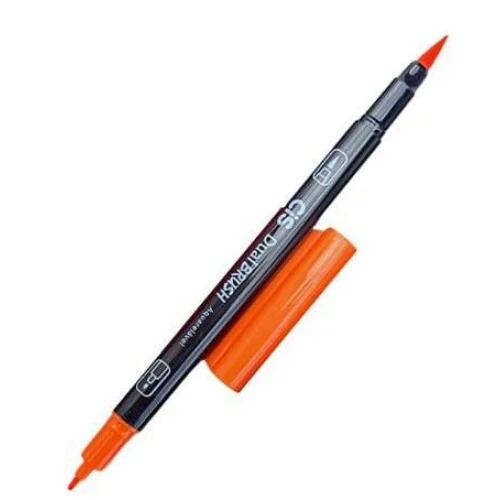 CANETA PINCEL DUAL BRUSH 2 EM 1 BICOLOR VERMEL CIS