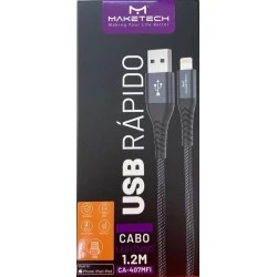 Cabo Carregador IOS Grafite CA-407MFI - Maketech