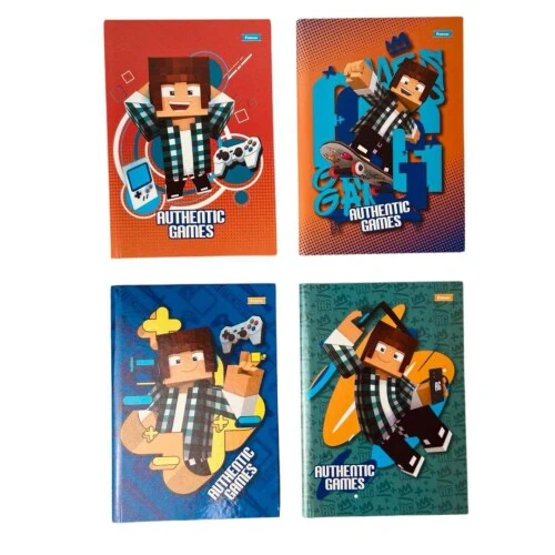 Caderno Brochura Authentic Games 80 Folhas - Foroni