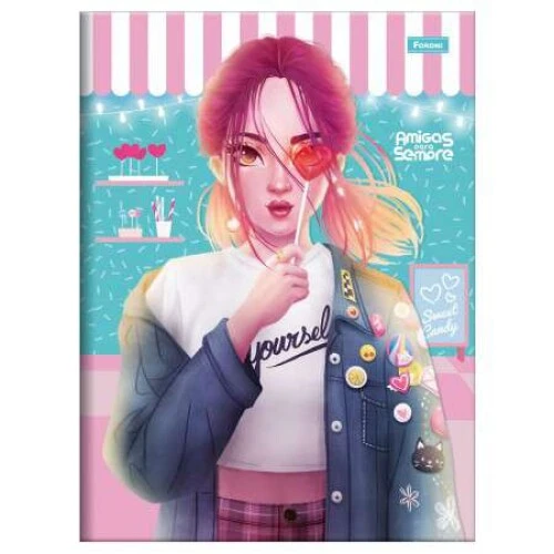 Caderno Brochurão Amigas p/Sempre 80 Folhas - Foroni