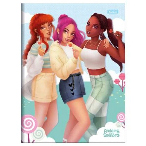 Caderno Brochurão Amigas p/Sempre 80 Folhas - Foroni
