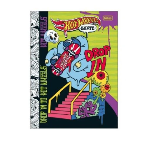Caderno Brochurão HotWheels Skate 80 folhas - Tilibra Caderno Brochurão HotWheels Skate 80 folhas - Tilibra