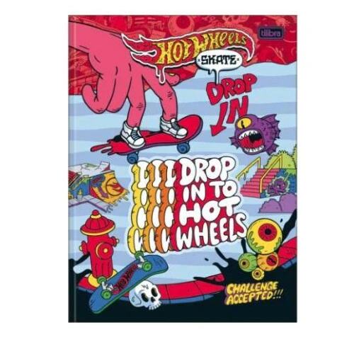 Caderno Brochurão HotWheels Skate 80 folhas - Tilibra Caderno Brochurão HotWheels Skate 80 folhas - Tilibra
