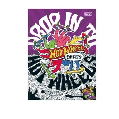 Caderno Brochurão HotWheels Skate 80 folhas - Tilibra Caderno Brochurão HotWheels Skate 80 folhas - Tilibra