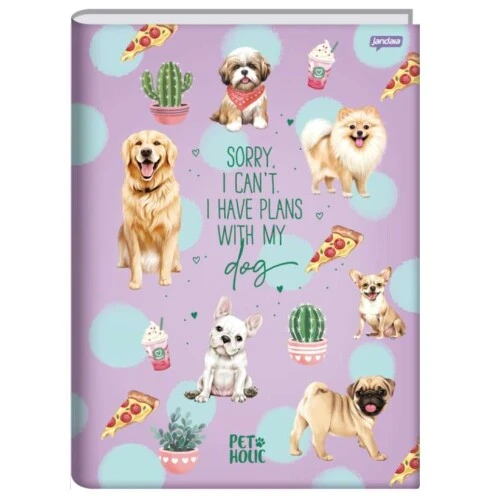 Caderno Brochurão Pet Holic 80 Folhas - Jandaia