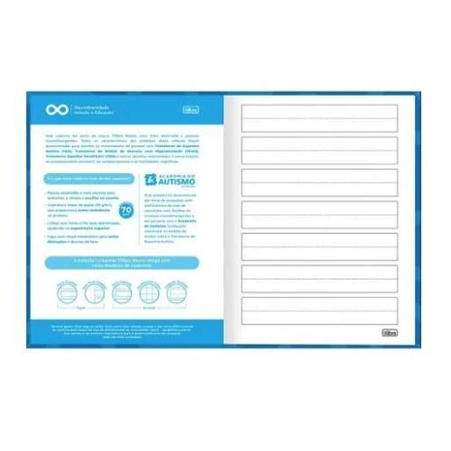 Caderno Brochurao para Autista 80 Folhas - Tilibra Caderno Brochurao para Autista 80 Folhas - Tilibra