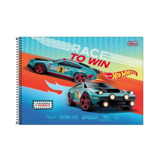 Caderno Desenho 80 Folhas Hot Wheels - Tilibra