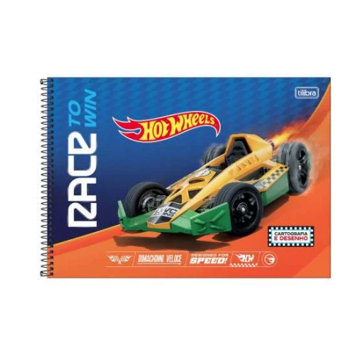 Caderno Desenho 80 Folhas Hot Wheels - Tilibra
