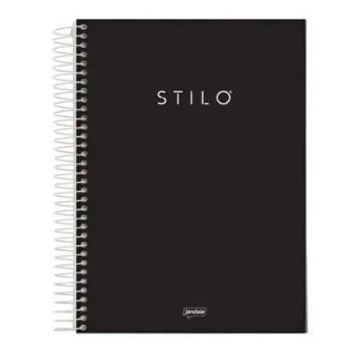 Caderno Espiral 10m Stilo Preto 160 Folhas - Jandaia Caderno Espiral 10m Stilo Preto 160 Folhas - Jandaia