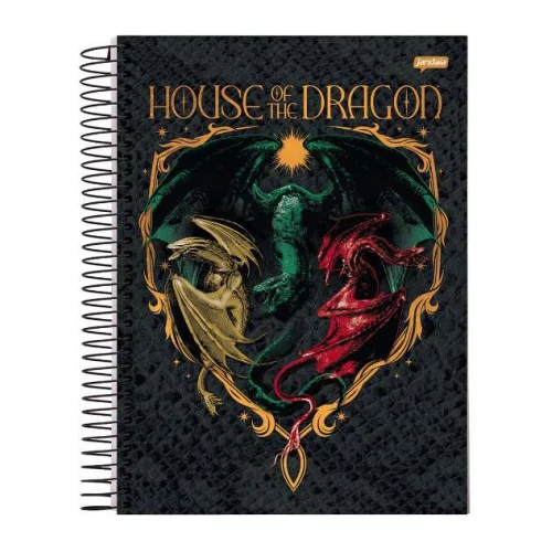 Caderno Espiral A Casa do Dragão 10 matéria 160 Folhas - Jandaia