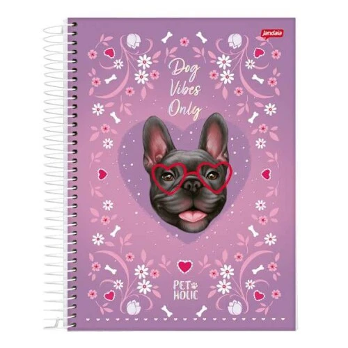 Caderno Espiral Pet Holic 1 matéria 80 Folhas - Jandaia