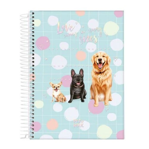 Caderno Espiral Pet Holic 1 matéria 80 Folhas - Jandaia