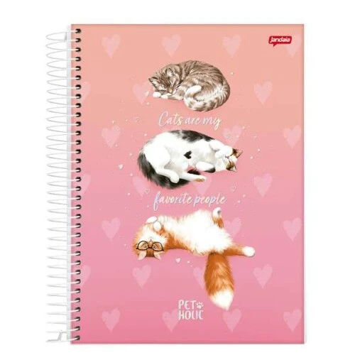 Caderno Espiral Pet Holic 1 matéria 80 Folhas - Jandaia