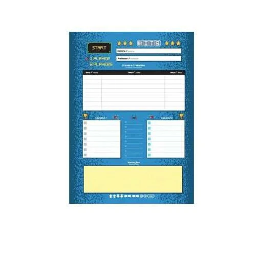 Caderno Espiral Bits 1 matéria 80 Folhas - Jandaia Caderno Espiral Bits 1 matéria 80 Folhas - Jandaia