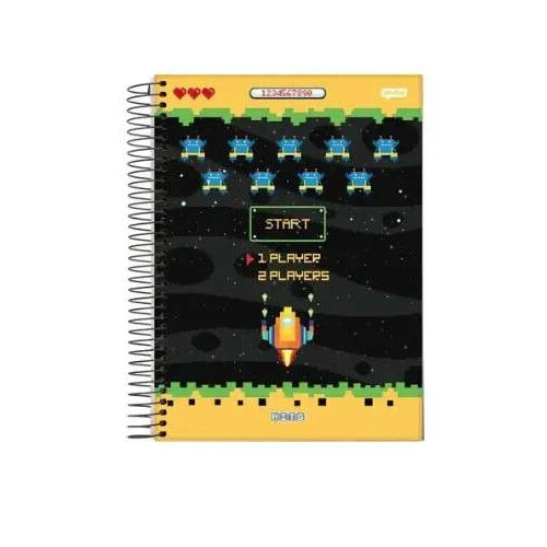 Caderno Espiral Bits 1 matéria 80 Folhas - Jandaia Caderno Espiral Bits 1 matéria 80 Folhas - Jandaia