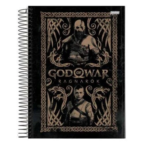 Caderno Espiral God Of War 10 matéria 160 Folhas - Jandaia