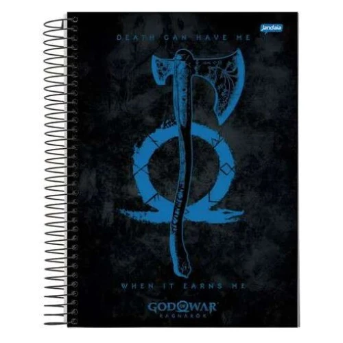 Caderno Espiral God Of War 10 matéria 160 Folhas - Jandaia