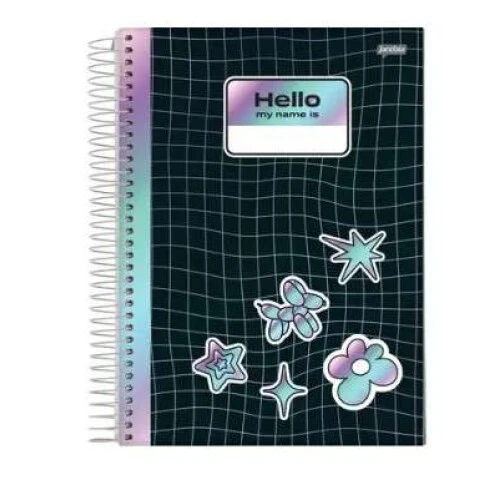 Caderno Espiral Holográfica 1 matéria 80 Folhas - Jandaia