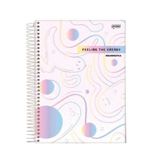 Caderno Espiral Holográfica 1 matéria 80 Folhas - Jandaia