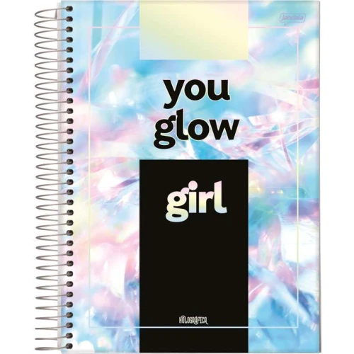 Caderno Universitário 10 Matérias Holográfica 160 Folhas - Jandaia