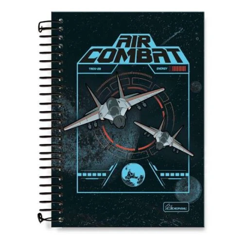 Caderno Espiral Air Combat 80 Folhas - Cadersil Caderno Espiral Air Combat 80 Folhas - Cadersil