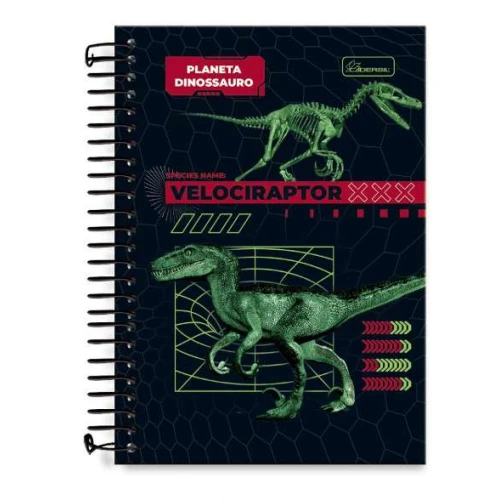 Caderno Espiral Planeta Dinossauro 80 Folhas - Cadersil Caderno Espiral Planeta Dinossauro 80 Folhas - Cadersil