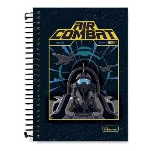 Caderno Espiral Air Combat 80 Folhas - Cadersil Caderno Espiral Air Combat 80 Folhas - Cadersil