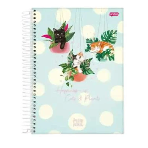 Caderno Espiral Pet Holic 1 matéria 80 Folhas - Jandaia