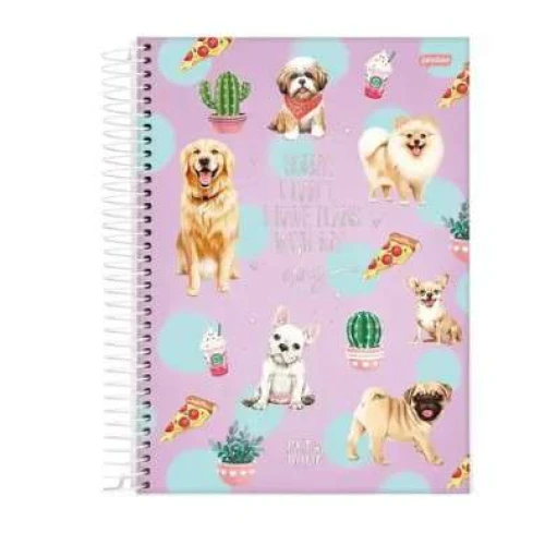 Caderno Espiral Pet Holic 1 matéria 80 Folhas - Jandaia