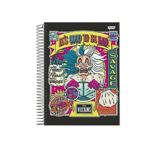 Caderno Espiral Vilans da Disney 1 matéria 80 Folhas - Jandaia Caderno Espiral Vilans da Disney 1 matéria 80 Folhas - Jandaia