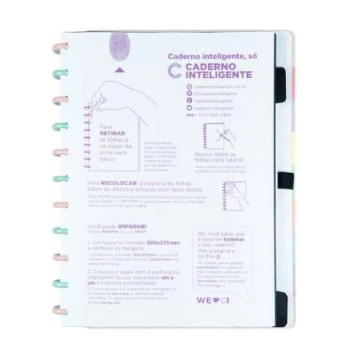 Caderno Inteligente Arco-Iris Pastel Médio 80 Folhas Caderno Inteligente Arco-Iris Pastel Médio 80 Folhas