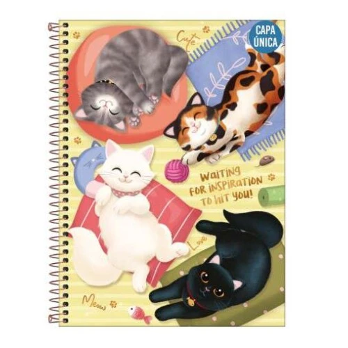 Caderno Univ. Cd 11 Purrfect Cats 80 Folhas - Tilibra